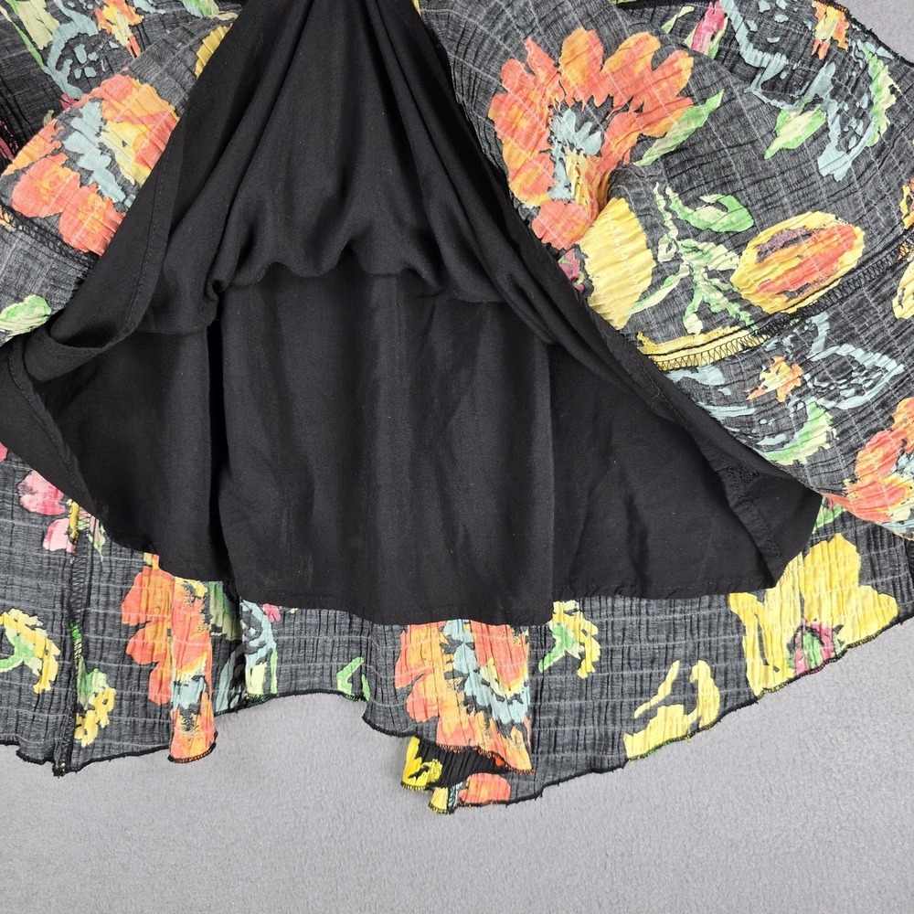 Urban Outfitters Dress Womens Large Black Floral Off Shoulder Smocked Sundress - Picture 7 of 9